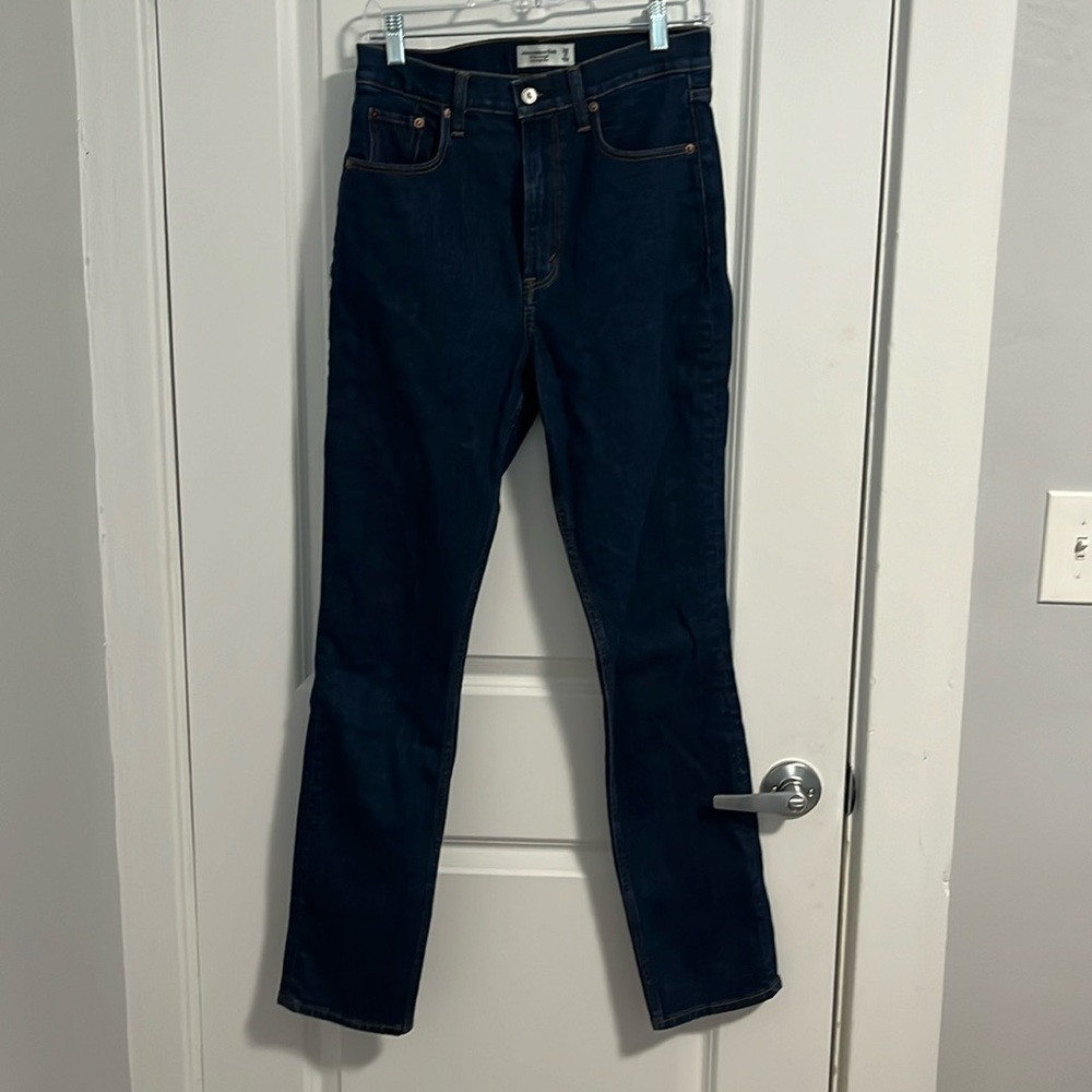 High Waist Abercrombie Jeans - Dark Wash